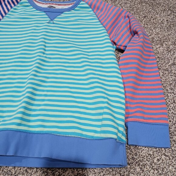 Lands' End striped crewneck sweatshirt women's - Picture 2 of 9